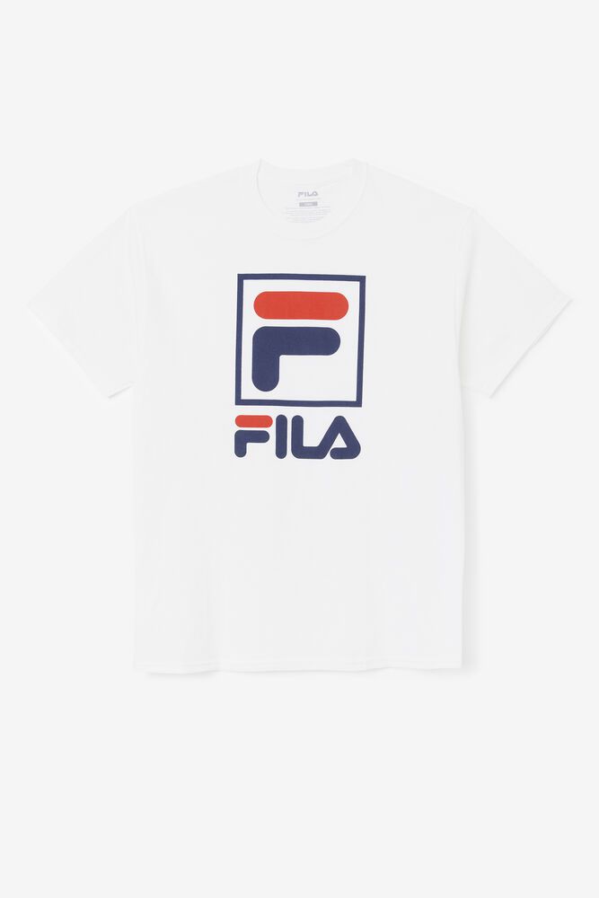 Fila Miesten Paidat Stacked Valkoinen - ELAI-92780